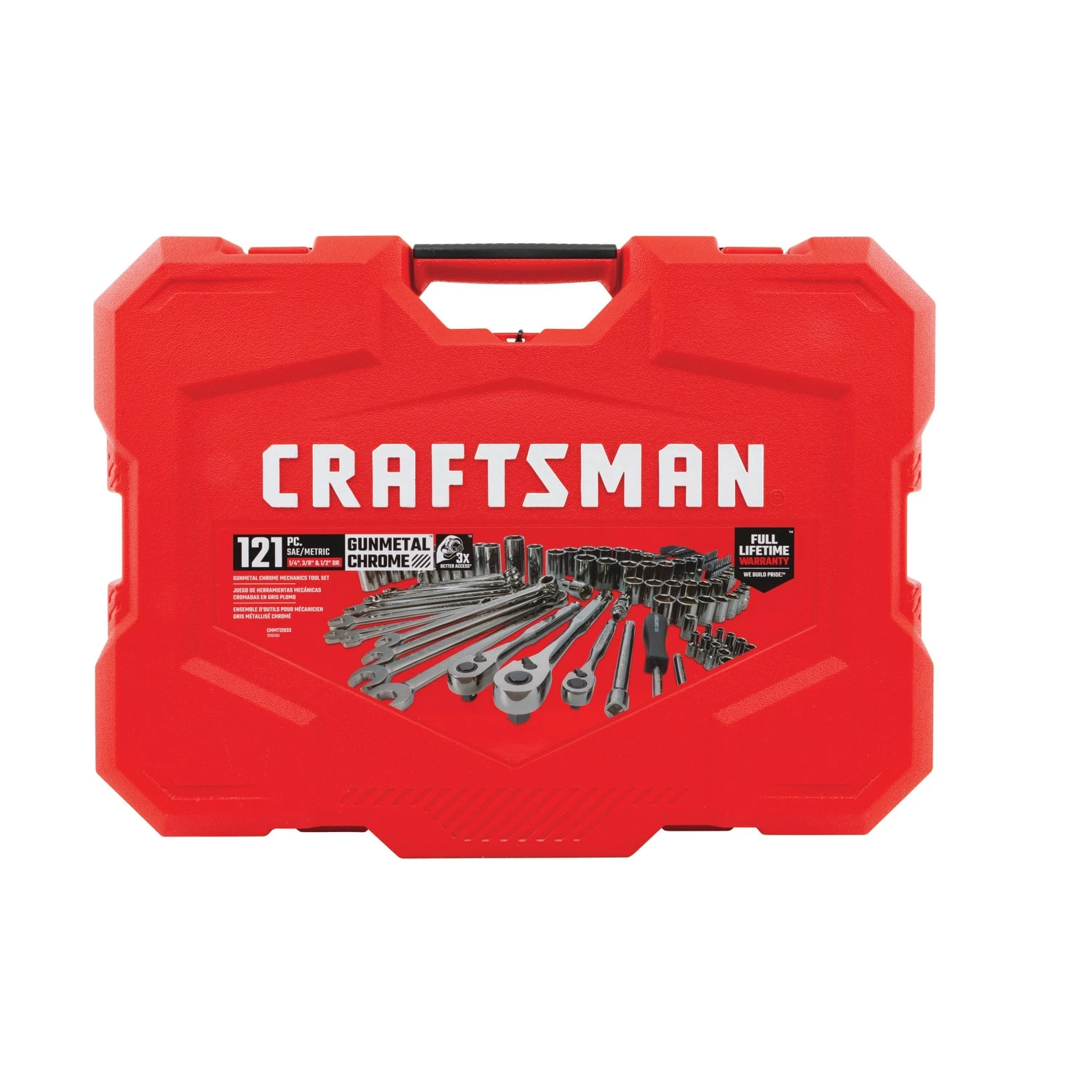 CRAFTSMAN Mechanics Tool Sets 121-Piece Standard (SAE) and Metric Combination Gunmetal Chrome Mechanics Tool Set (1/4-in; 3/8-in) 9 CRAFTSMAN Mechanics Tool Sets 121-Piece Standard (SAE) and Metric Combination Gunmetal Chrome Mechanics Tool Set (1/4-in; 3/8-in) - Image 9