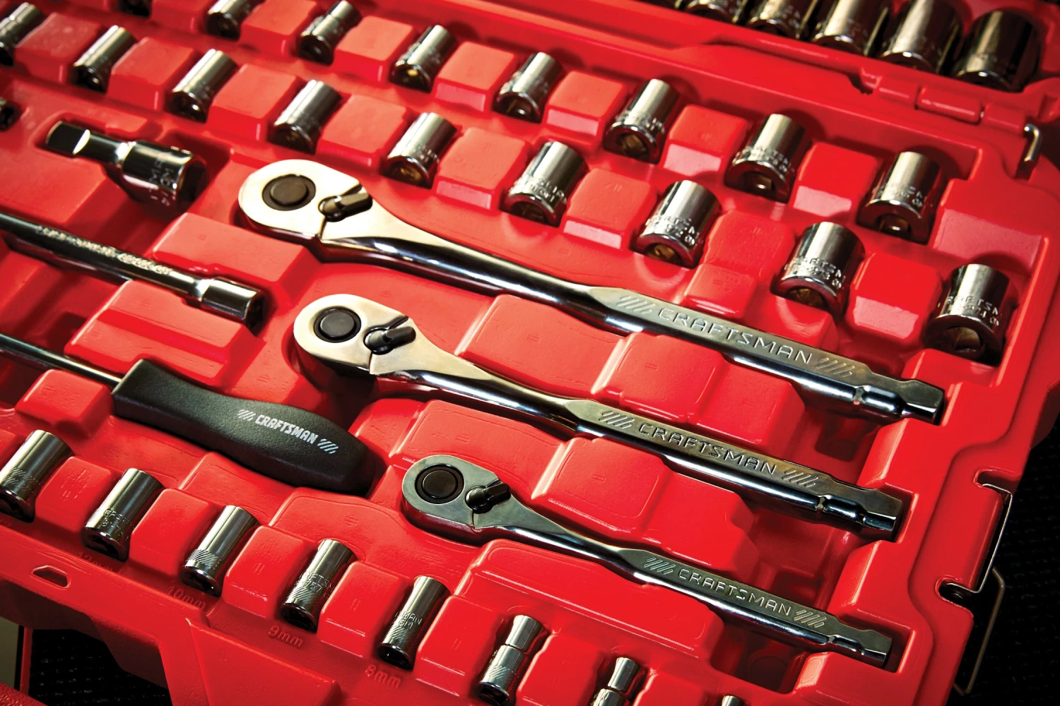 CRAFTSMAN Mechanics Tool Sets 121-Piece Standard (SAE) and Metric Combination Gunmetal Chrome Mechanics Tool Set (1/4-in; 3/8-in) 11 CRAFTSMAN Mechanics Tool Sets 121-Piece Standard (SAE) and Metric Combination Gunmetal Chrome Mechanics Tool Set (1/4-in; 3/8-in) - Image 11