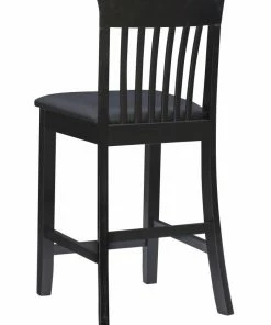 Linon Bar Stools Torino Craftsman Counter Stool Black Counter height (22-in to 26-in) Upholstered Bar Stool -Craftsman Store 11584687