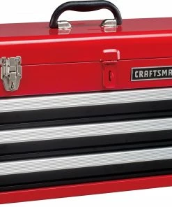 CRAFTSMAN Portable Tool Boxes Portable 20.5-in Ball-bearing 3-Drawer Red Steel Lockable Tool Box