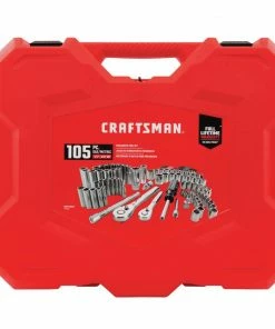 CRAFTSMAN Mechanics Tool Sets 105-Piece Standard (SAE) and Metric Combination Polished Chrome Mechanics Tool Set (1/4-in; 3/8-in) -Craftsman Store 11670786