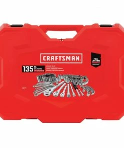 CRAFTSMAN Mechanics Tool Sets 135-Piece Standard (SAE) and Metric Combination Polished Chrome Mechanics Tool Set (1/4-in; 3/8-in) -Craftsman Store 11670802