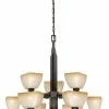 Cascadia Chandeliers Descartes II 9-Light Architectural Bronze Craftsman Chandelier