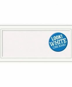 Amanti Art Memo Boards Craftsman White Frame Collection 34.88-in W x 16.88-in H Landscape or Portrait Bulletin Board