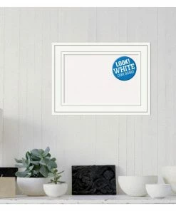 Amanti Art Memo Boards Craftsman White Frame Collection 22.88-in W x 16.88-in H Landscape or Portrait Bulletin Board -Craftsman Store 12051416