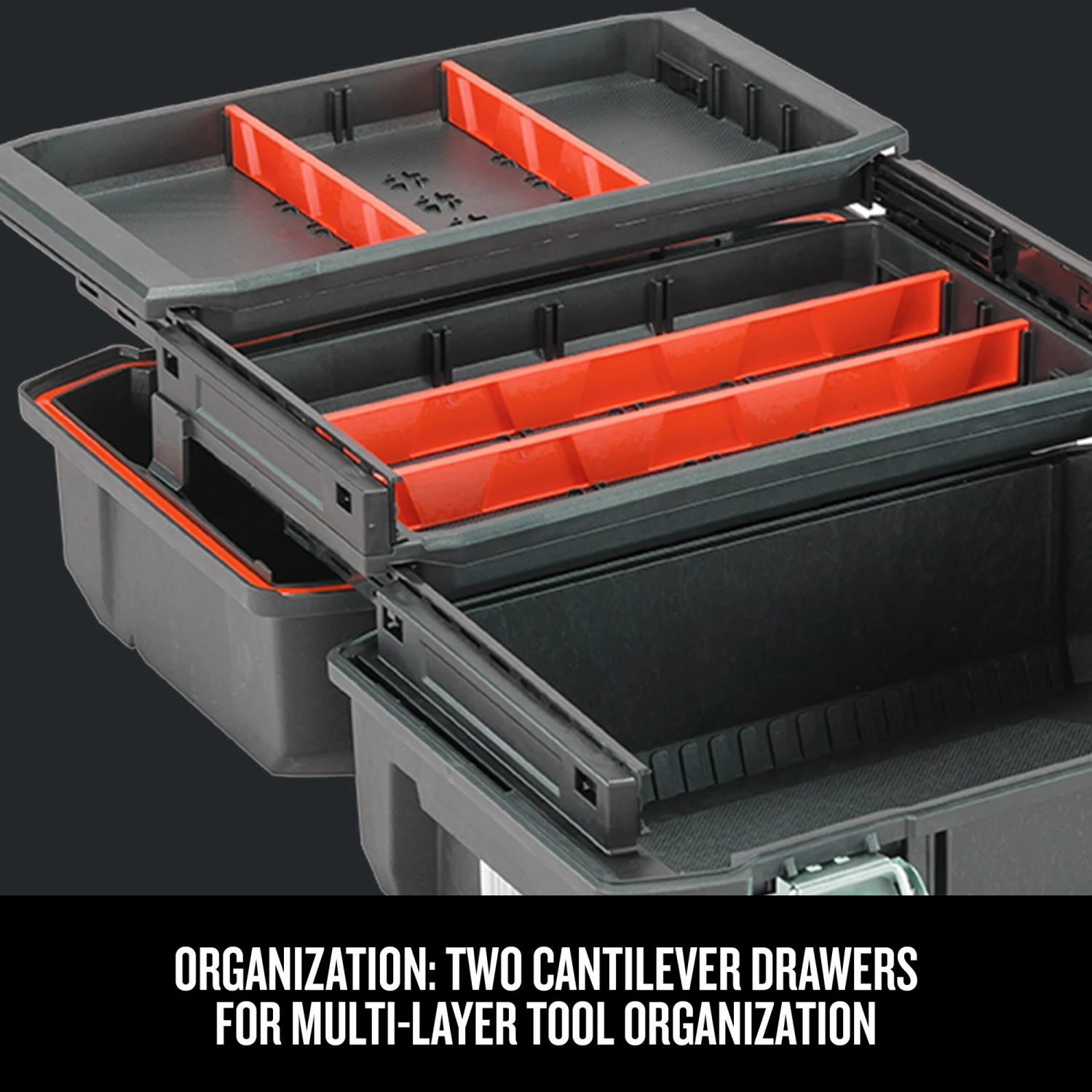 CRAFTSMAN Portable Tool Boxes 18-in (No Drawer Slides) Black Structural Foam Tool Box 3 CRAFTSMAN Portable Tool Boxes 18-in (No Drawer Slides) Black Structural Foam Tool Box - Image 3