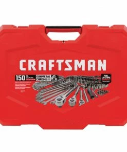 CRAFTSMAN Mechanics Tool Sets 150-Piece Standard (SAE) and Metric Combination Gunmetal Chrome Mechanics Tool Set (1/4-in; 3/8-in) -Craftsman Store 12259351