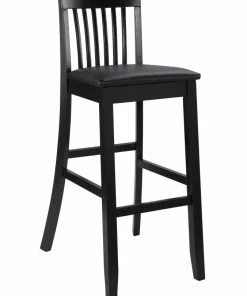 Linon Bar Stools Torino Craftsman Bar Stool Black Bar height (27-in to 35-in) Upholstered Bar Stool