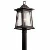 Kichler Post Light Parts Taden 150-Watt 21.5-in Rubbed Bronze Craftsman Light Post Lantern