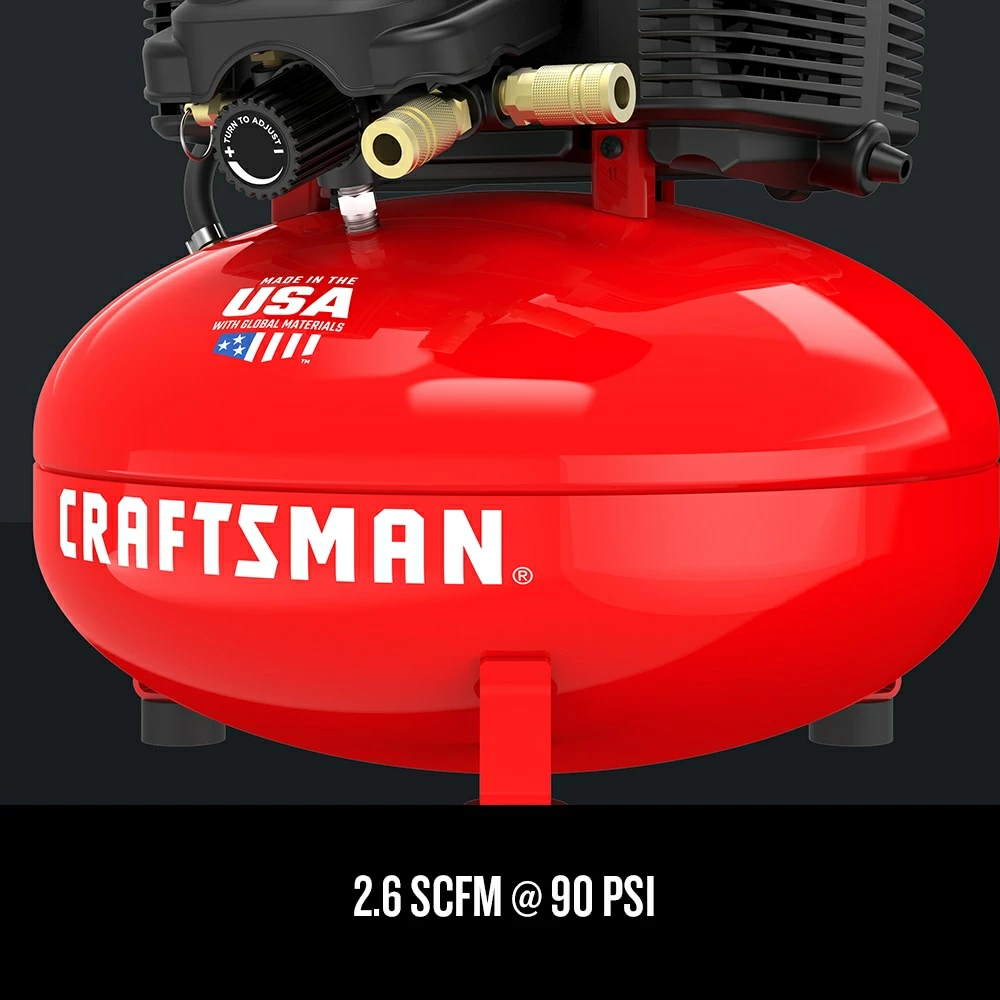 CRAFTSMAN Air Compressors 6-Gallon Single Stage Portable Electric Pancake Air Compressor 10 CRAFTSMAN Air Compressors 6-Gallon Single Stage Portable Electric Pancake Air Compressor - Image 10