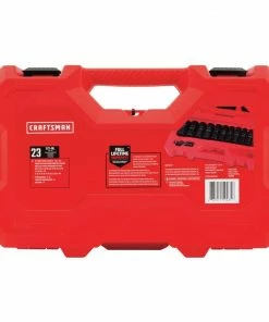 CRAFTSMAN Impact Sockets & Impact Socket Sets 23-Piece Standard (SAE) and Metric Combination 1/2-in Drive Set 6-Point Impact Socket Set -Craftsman Store 14207258