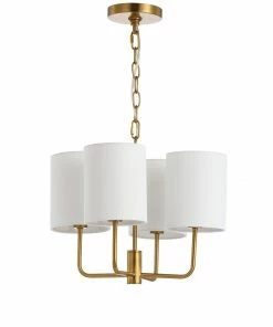 Safavieh Chandeliers Elias 4-Light Brass Gold Craftsman Chandelier