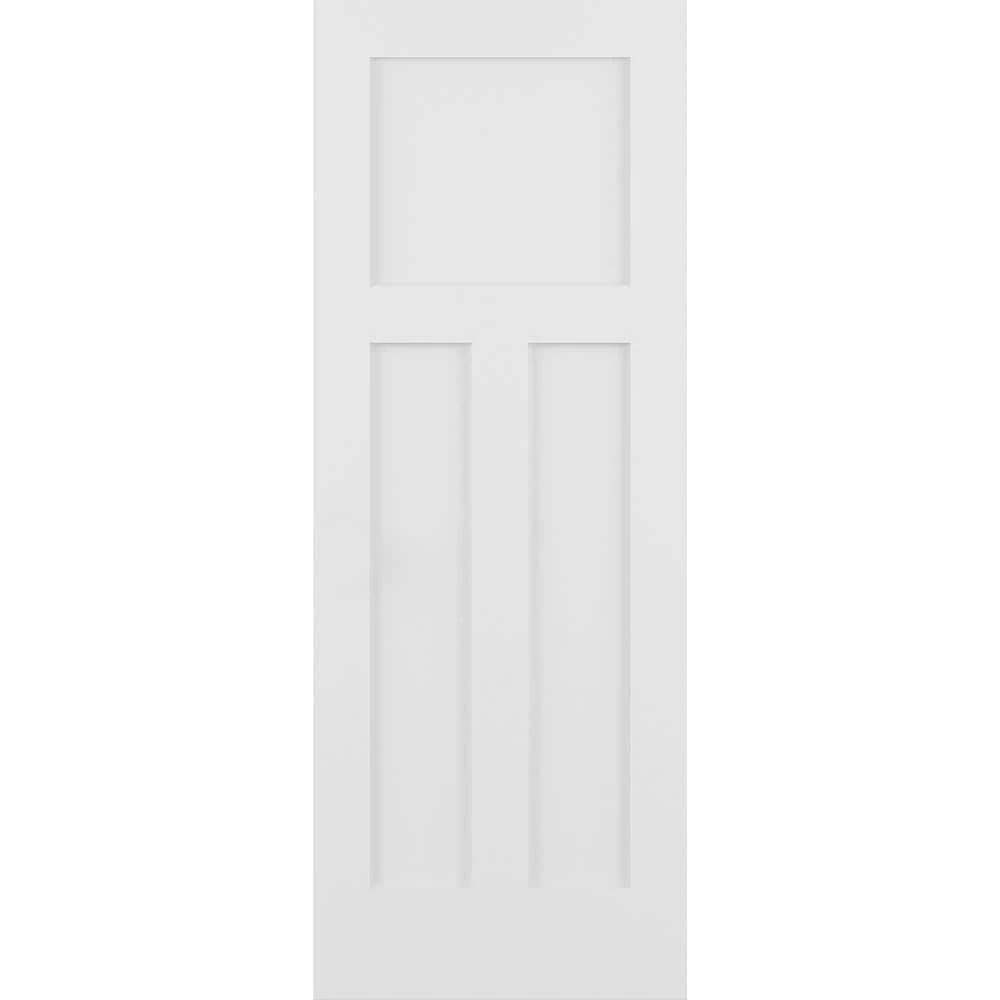 ReliaBilt Slab Doors Shaker 24-in x 80-in White 3-Panel Craftsman 1 ReliaBilt Slab Doors Shaker 24-in x 80-in White 3-Panel Craftsman