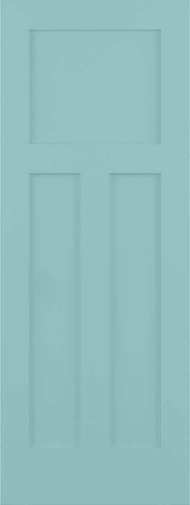 ReliaBilt Slab Doors Shaker 36-in x 80-in Sea Mist 3-Panel Craftsman 1 ReliaBilt Slab Doors Shaker 36-in x 80-in Sea Mist 3-Panel Craftsman