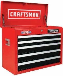 CRAFTSMAN Top Tool Chests 2000 Series 26-in W x 19.75-in H 5-Drawer Steel Tool Chest (Red) -Craftsman Store 14958582