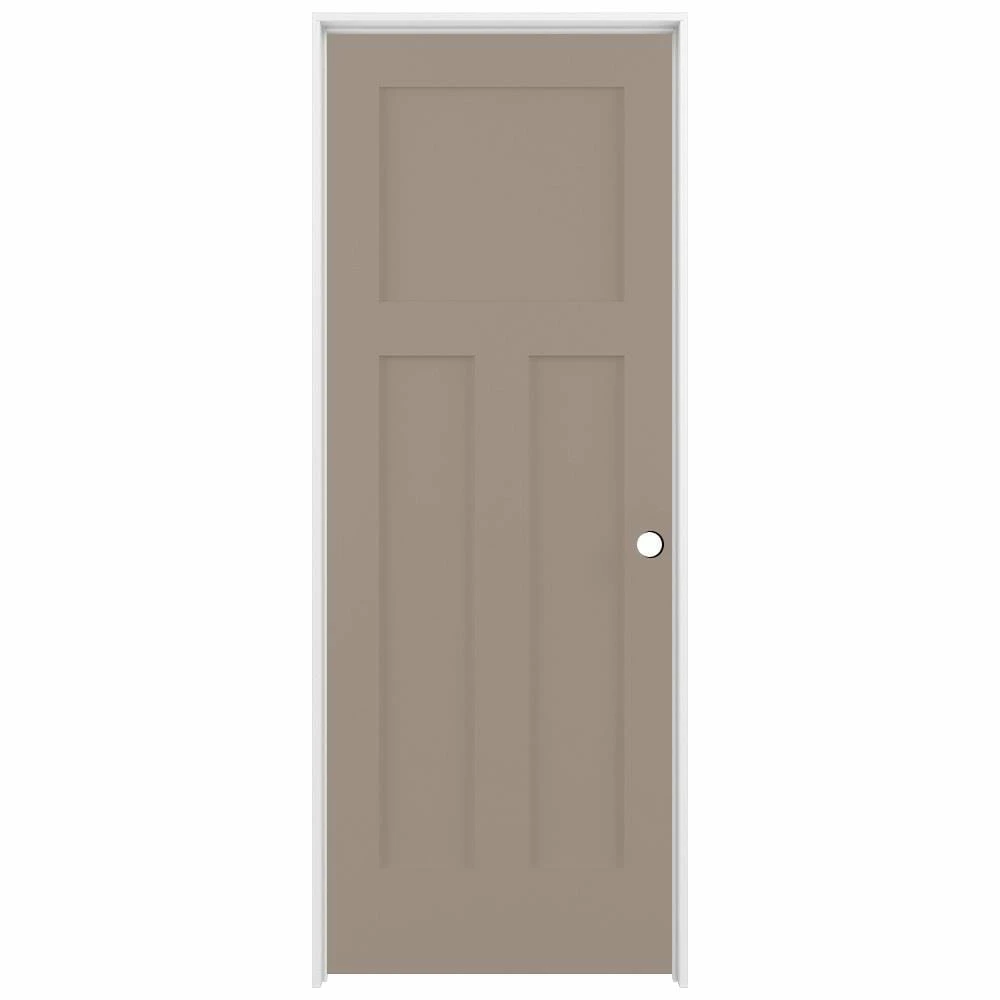 ReliaBilt Prehung Interior Doors Shaker 28-in x 80-in Sand Piper 3-Panel Craftsman Solid Core Prefinished Pine MDF Right Hand Inswing Single Prehung Interior Door 1 ReliaBilt Prehung Interior Doors Shaker 28-in x 80-in Sand Piper 3-Panel Craftsman Solid Core Prefinished Pine MDF Right Hand Inswing Single Prehung Interior Door
