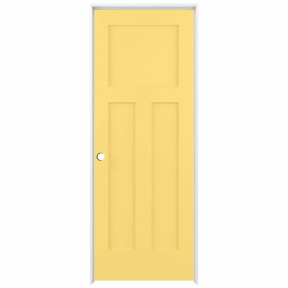 American Building Supply Prehung Interior Doors Shaker 28-in x 80-in Marigold 3-Panel Craftsman Solid Core Prefinished Pine MDF Right Hand Inswing Single Prehung Interior Door 1 American Building Supply Prehung Interior Doors Shaker 28-in x 80-in Marigold 3-Panel Craftsman Solid Core Prefinished Pine MDF Right Hand Inswing Single Prehung Interior Door