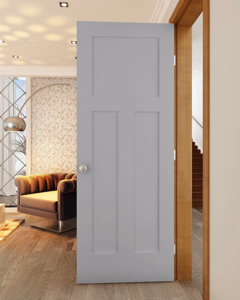 ReliaBilt Prehung Interior Doors Shaker 36-in x 80-in Driftwood 3-Panel Craftsman Solid Core Prefinished Pine MDF Left Hand Inswing Single Prehung Interior Door 2 ReliaBilt Prehung Interior Doors Shaker 36-in x 80-in Driftwood 3-Panel Craftsman Solid Core Prefinished Pine MDF Left Hand Inswing Single Prehung Interior Door - Image 2