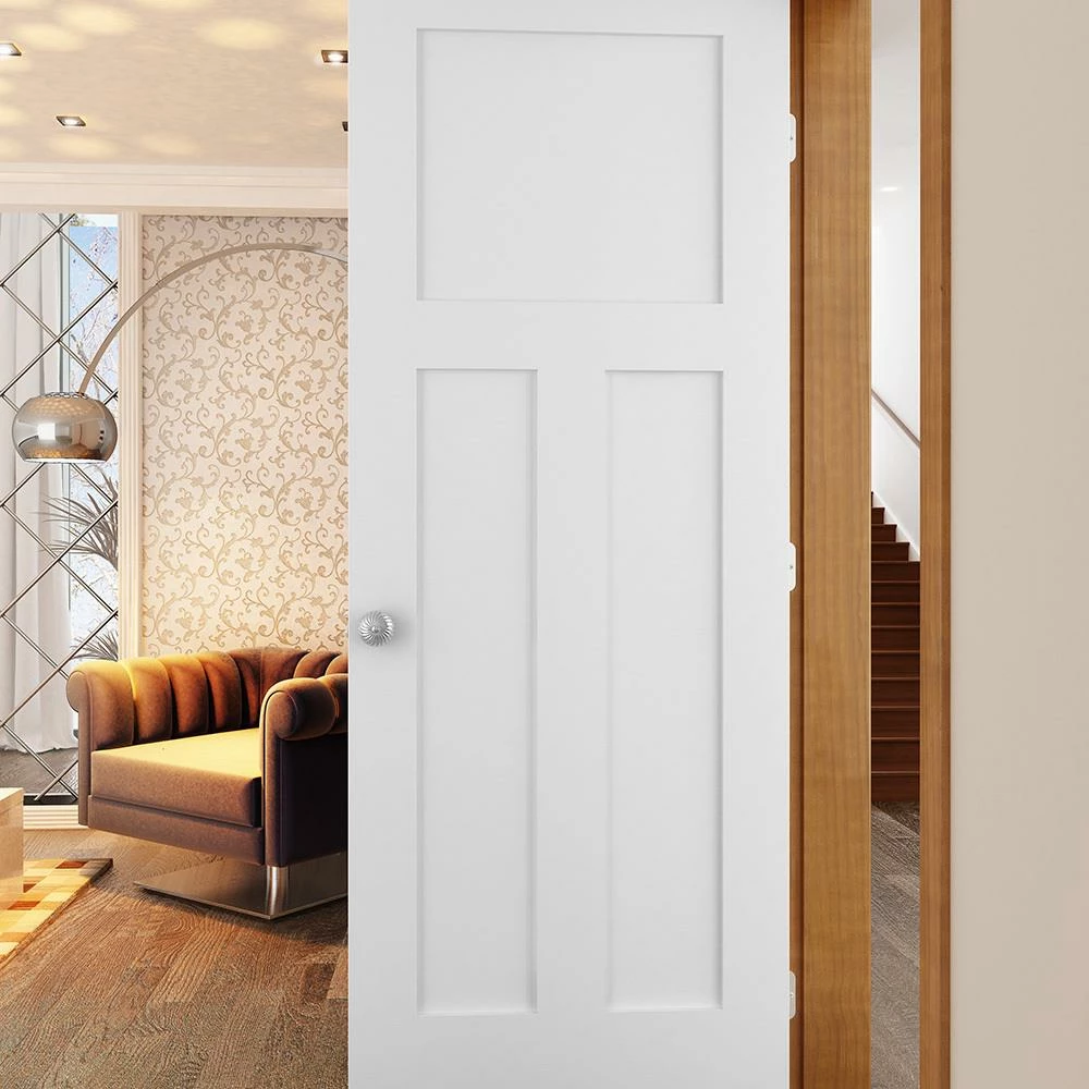 American Building Supply Prehung Interior Doors Shaker 32-in x 80-in White 3-Panel Craftsman Solid Core Prefinished Pine MDF Left Hand Inswing Single Prehung Interior Door 2 American Building Supply Prehung Interior Doors Shaker 32-in x 80-in White 3-Panel Craftsman Solid Core Prefinished Pine MDF Left Hand Inswing Single Prehung Interior Door - Image 2