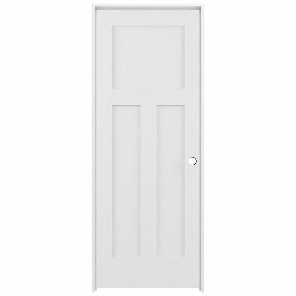 American Building Supply Prehung Interior Doors Shaker 32-in x 80-in White 3-Panel Craftsman Solid Core Prefinished Pine MDF Left Hand Inswing Single Prehung Interior Door 1 American Building Supply Prehung Interior Doors Shaker 32-in x 80-in White 3-Panel Craftsman Solid Core Prefinished Pine MDF Left Hand Inswing Single Prehung Interior Door