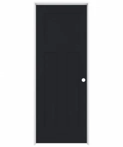 American Building Supply Prehung Interior Doors Shaker 32-in x 80-in Midnight 3-Panel Craftsman Solid Core Prefinished Pine MDF Right Hand Inswing Single Prehung Interior Door