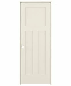American Building Supply Prehung Interior Doors Shaker 24-in x 80-in Moonglow 3-Panel Craftsman Solid Core Prefinished Pine MDF Right Hand Inswing Single Prehung Interior Door