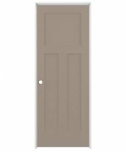 American Building Supply Prehung Interior Doors Shaker 32-in x 80-in Sand Piper 3-Panel Craftsman Solid Core Prefinished Pine MDF Left Hand Inswing Single Prehung Interior Door