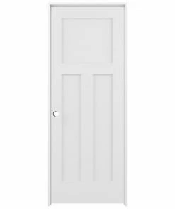 American Building Supply Prehung Interior Doors Shaker 30-in x 80-in White 3-Panel Craftsman Solid Core Prefinished Pine MDF Right Hand Inswing Single Prehung Interior Door