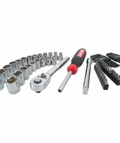 CRAFTSMAN Mechanics Tool Sets 63-Piece Standard (SAE) and Metric Combination Chrome Mechanics Tool Set (3/8-in)