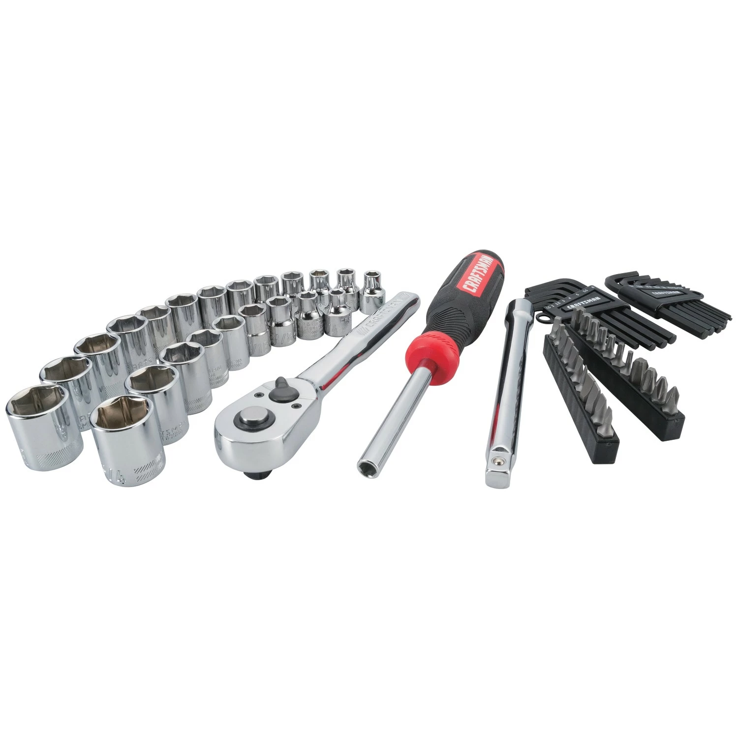 CRAFTSMAN Mechanics Tool Sets 63-Piece Standard (SAE) and Metric Combination Chrome Mechanics Tool Set (3/8-in) 1 CRAFTSMAN Mechanics Tool Sets 63-Piece Standard (SAE) and Metric Combination Chrome Mechanics Tool Set (3/8-in)