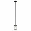Kichler Pendant Lighting Loman Matte Black and Brushed Nickel Craftsman Clear Glass Cylinder Mini Pendant Light