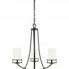 Sea Gull Lighting Chandeliers Robie 3-Light Bronze Craftsman Chandelier