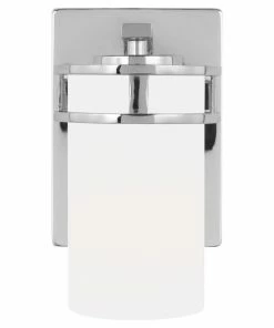 Sea Gull Lighting Wall Sconces Robie 5-in W 1-Light Chrome Craftsman Wall Sconce