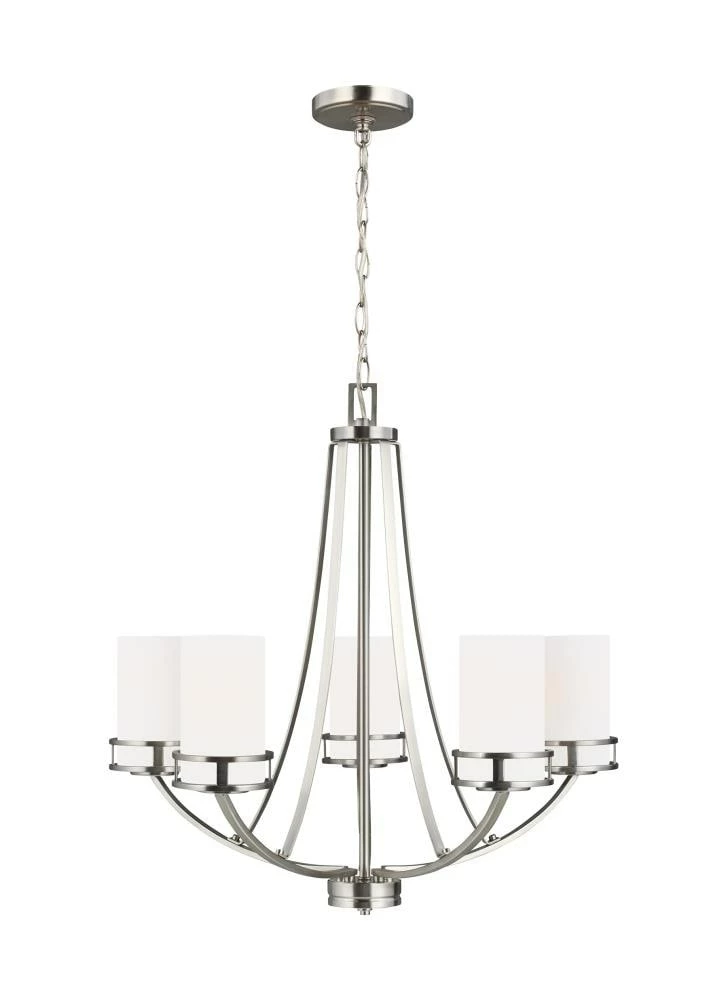 Sea Gull Lighting Chandeliers Robie 5-Light Brushed Nickel Craftsman Chandelier 1 Sea Gull Lighting Chandeliers Robie 5-Light Brushed Nickel Craftsman Chandelier