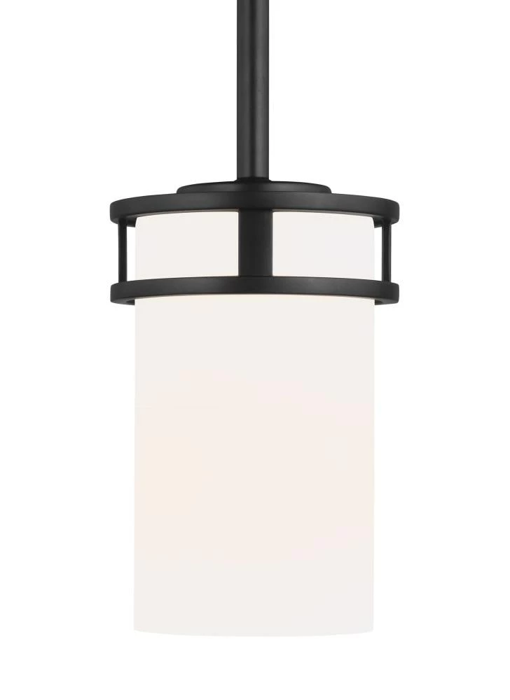 Sea Gull Lighting Pendant Lighting Robie Midnight Black Craftsman Etched Glass Cylinder Mini Pendant Light 1 Sea Gull Lighting Pendant Lighting Robie Midnight Black Craftsman Etched Glass Cylinder Mini Pendant Light