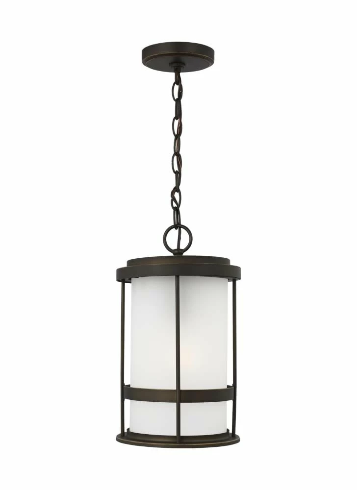 Sea Gull Lighting Pendant Lighting Wilburn Antique Bronze Craftsman Etched Glass Cylinder Outdoor Pendant Light 1 Sea Gull Lighting Pendant Lighting Wilburn Antique Bronze Craftsman Etched Glass Cylinder Outdoor Pendant Light