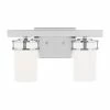 Sea Gull Lighting Vanity Lights Robie 2-Light Chrome Craftsman Vanity Light