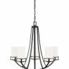 Sea Gull Lighting Chandeliers Robie 5-Light Bronze Craftsman Chandelier