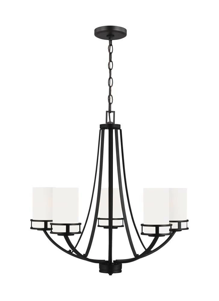 Sea Gull Lighting Chandeliers Robie 5-Light Midnight Black Craftsman Chandelier 1 Sea Gull Lighting Chandeliers Robie 5-Light Midnight Black Craftsman Chandelier