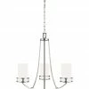 Sea Gull Lighting Chandeliers Robie 3-Light Brushed Nickel Craftsman Chandelier