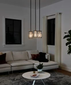 Kichler Pendant Lighting Loman Matte Black and Brushed Nickel Craftsman Clear Glass Cylinder Mini Pendant Light 24 Kichler Pendant Lighting Loman Matte Black and Brushed Nickel Craftsman Clear Glass Cylinder Mini Pendant Light -Craftsman Store 15876249