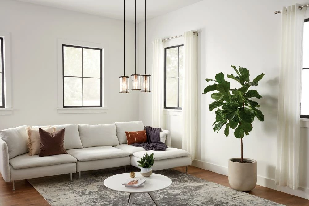 Kichler Pendant Lighting Loman Matte Black and Brushed Nickel Craftsman Clear Glass Cylinder Mini Pendant Light 7 Kichler Pendant Lighting Loman Matte Black and Brushed Nickel Craftsman Clear Glass Cylinder Mini Pendant Light - Image 7