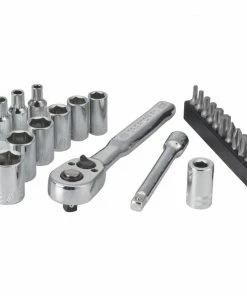 CRAFTSMAN Mechanics Tool Sets 24-Piece Standard (SAE) Polished Chrome Mechanics Tool Set (1/4-in)