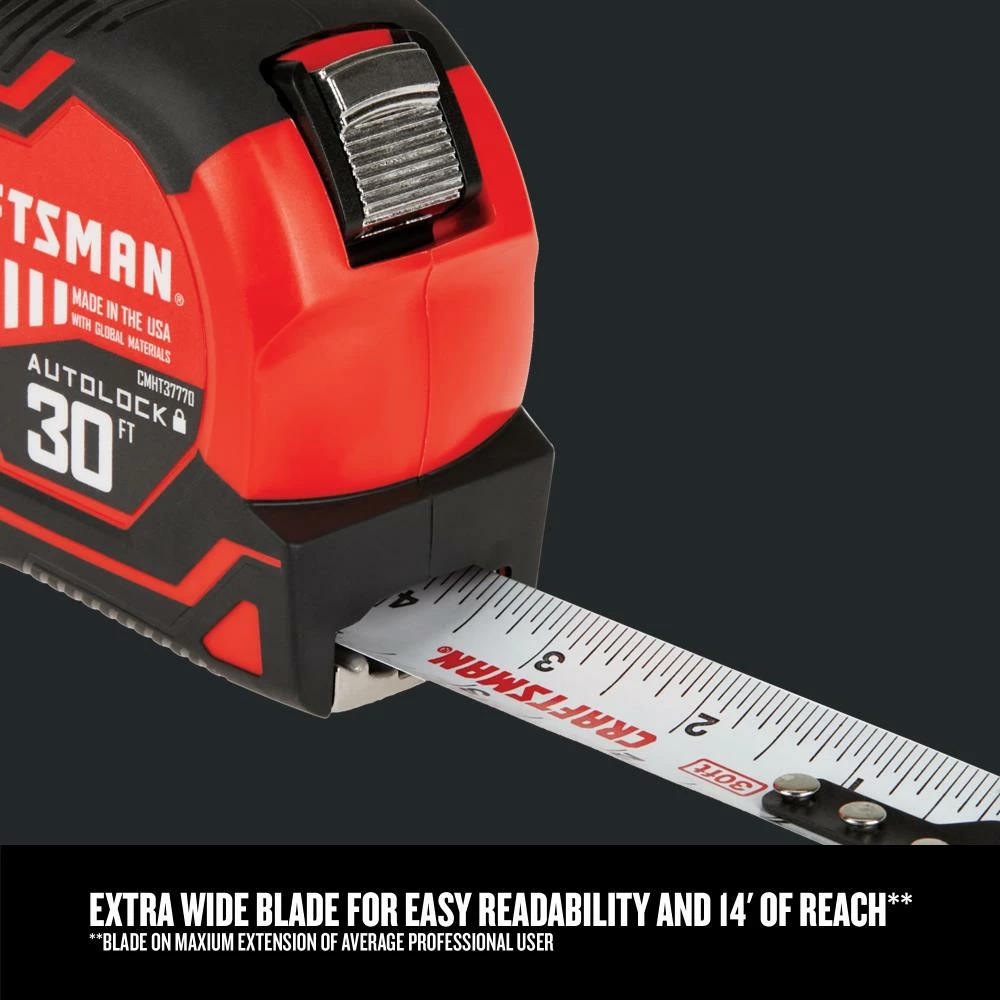 CRAFTSMAN Tape Measures AUTOLOCK 30-ft Tape Measure 4 CRAFTSMAN Tape Measures AUTOLOCK 30-ft Tape Measure - Image 4