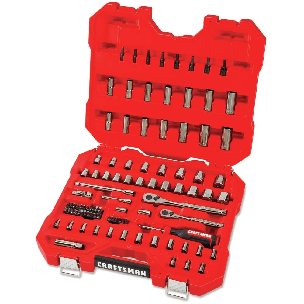 CRAFTSMAN Mechanics Tool Sets 105-Piece Standard (SAE) and Metric Combination Gunmetal Chrome Mechanics Tool Set (1/4-in; 3/8-in) 2 CRAFTSMAN Mechanics Tool Sets 105-Piece Standard (SAE) and Metric Combination Gunmetal Chrome Mechanics Tool Set (1/4-in; 3/8-in) - Image 2