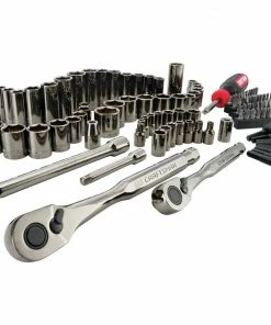 CRAFTSMAN Mechanics Tool Sets 105-Piece Standard (SAE) and Metric Combination Gunmetal Chrome Mechanics Tool Set (1/4-in; 3/8-in)