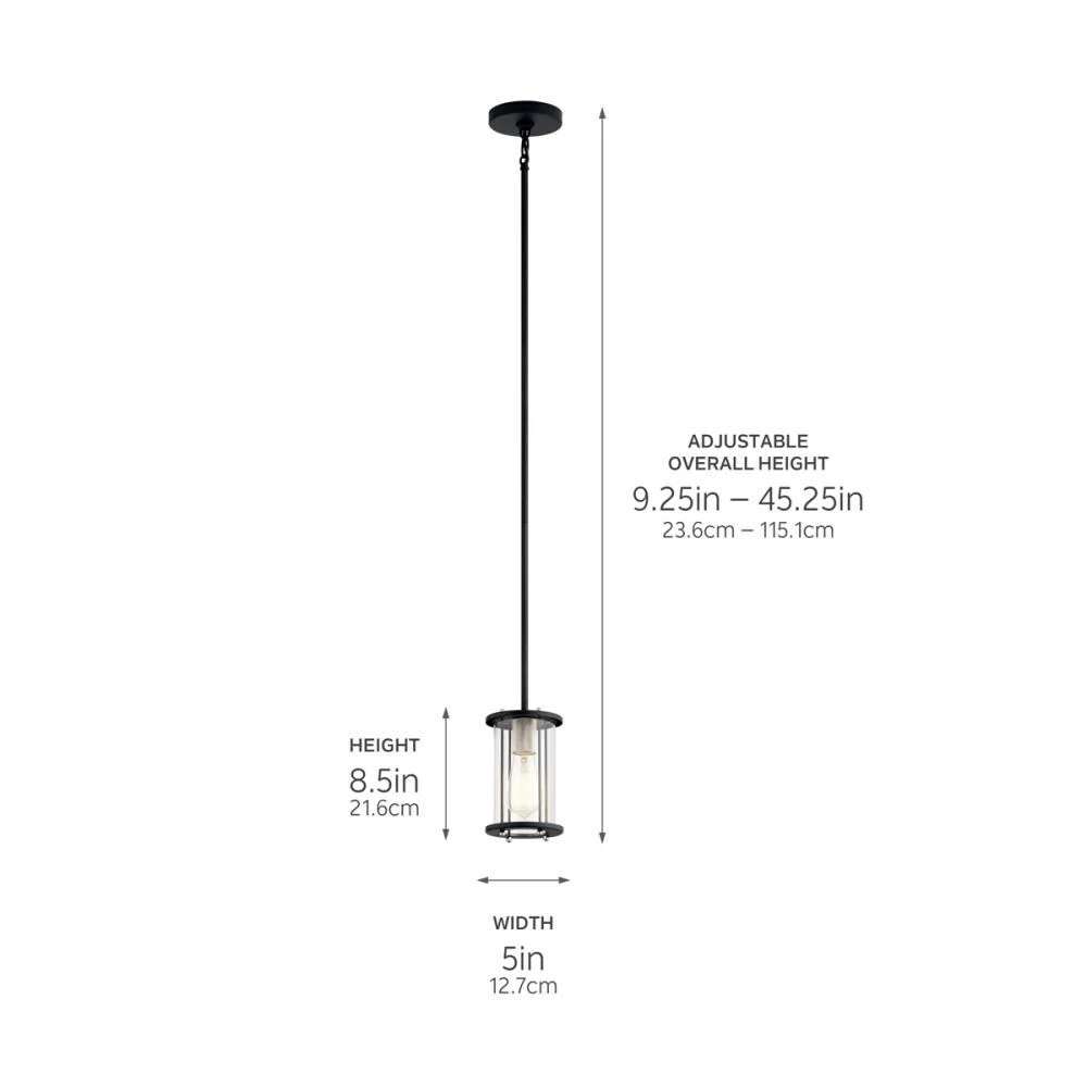 Kichler Pendant Lighting Loman Matte Black and Brushed Nickel Craftsman Clear Glass Cylinder Mini Pendant Light 11 Kichler Pendant Lighting Loman Matte Black and Brushed Nickel Craftsman Clear Glass Cylinder Mini Pendant Light - Image 11