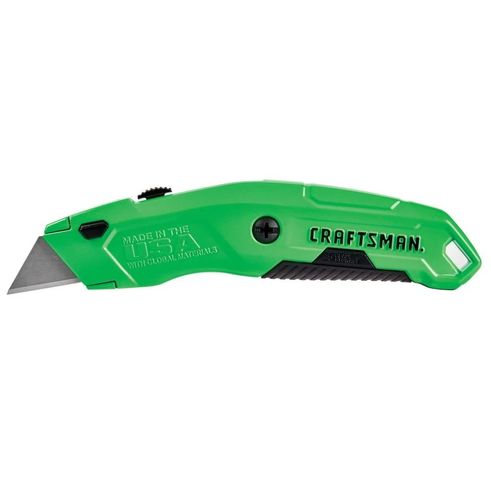 CRAFTSMAN Utility Knives HI-VIS Quick Change 3-Blade Retractable Utility Knife with On Tool Blade Storage 1 CRAFTSMAN Utility Knives HI-VIS Quick Change 3-Blade Retractable Utility Knife with On Tool Blade Storage