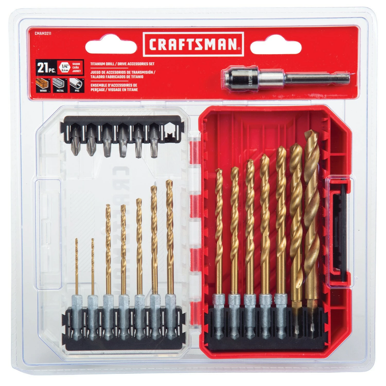 CRAFTSMAN Twist Drill Bits 21-Piece Assorted x Set Titanium Twist Drill Bit Set 9 CRAFTSMAN Twist Drill Bits 21-Piece Assorted x Set Titanium Twist Drill Bit Set - Image 9