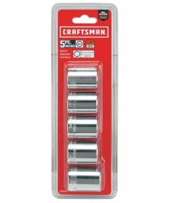 CRAFTSMAN Sockets & Socket Sets 5-Piece Metric 1/2-in Drive 12-point 1/2-in Shallow Socket Set -Craftsman Store 18192984